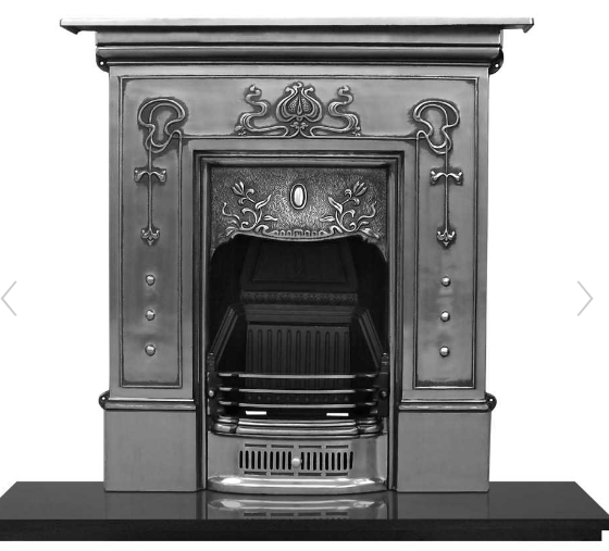 Bella Cast Iron Combination Fireplace (41") | Art Nouveau