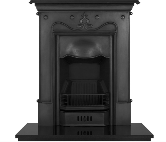 Tulip Cast Iron Combination Fireplace (35") | Art Nouveau