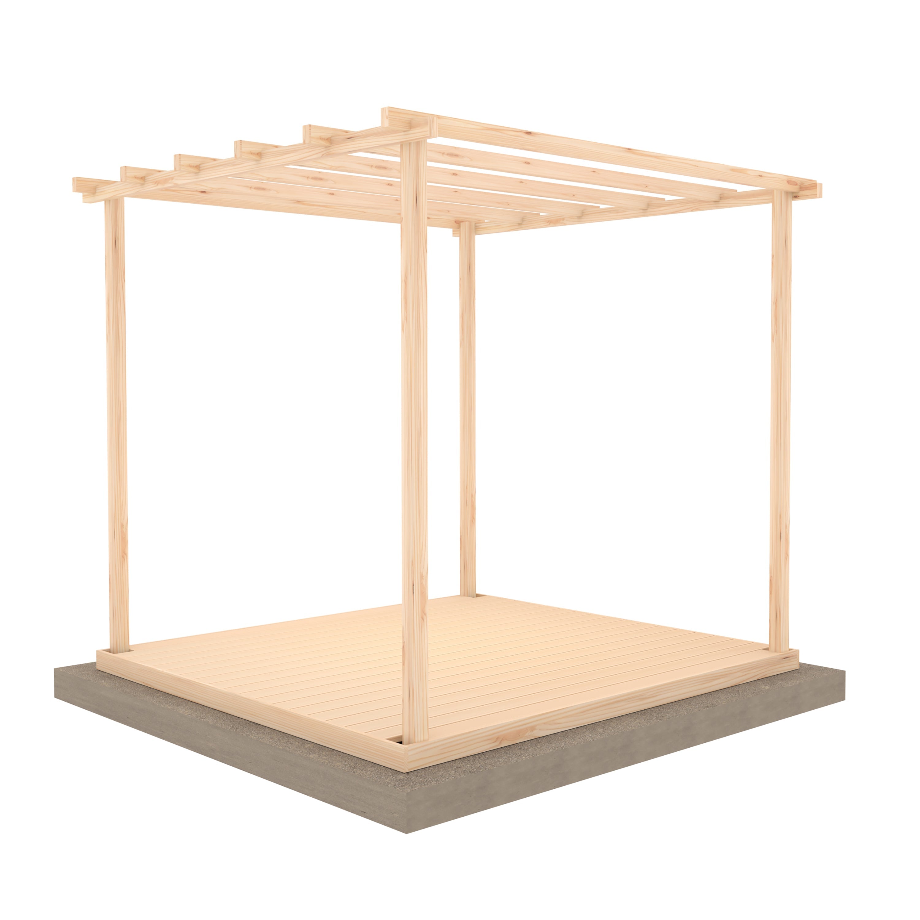 8x8 Pergola Shire Ivy With Optional Decking & Sides | 2.4m x 2.4m x 2.4m
