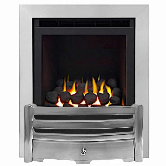 Sirocco Aviva - Inset Gas Fire - Full Depth, High Efficiency in Brushed Steel