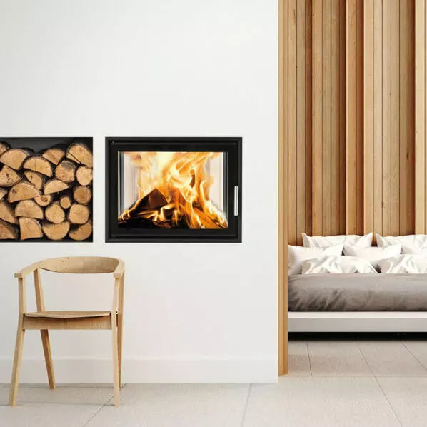 Wood Burning Inset Boiler Stove by Woodfire EX12 Panorama | Double Sided