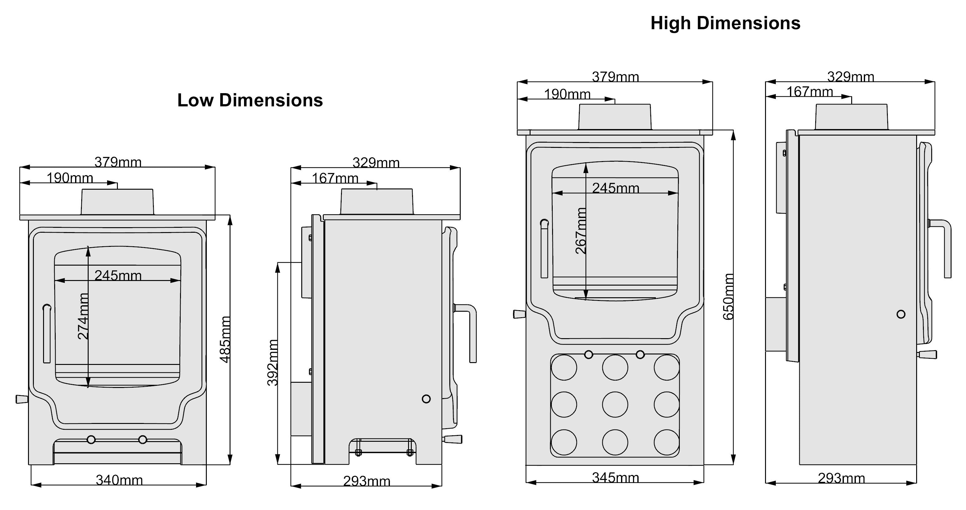 Saltfire Scout Tall Multifuel Stove - Glowing Flame