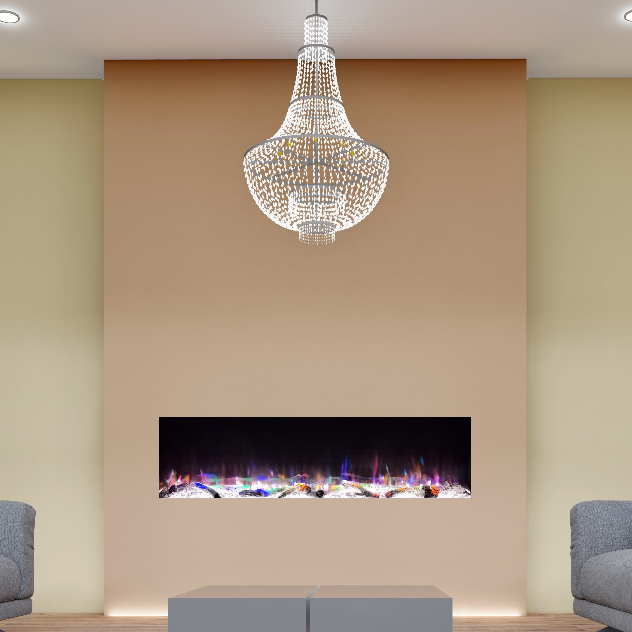 Advanced Fires Landscape | Media Wall Electric Fire