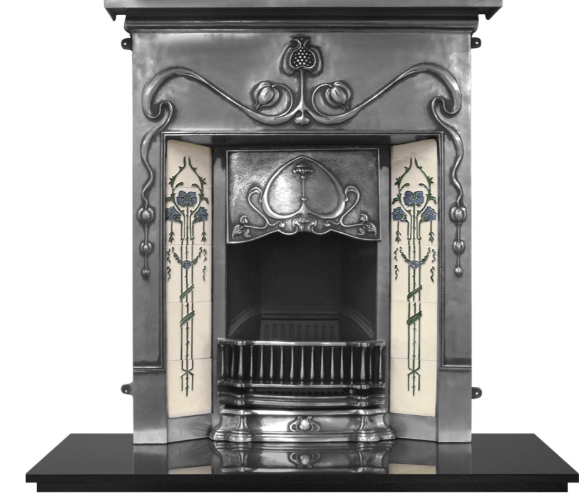 Valentine Cast Iron Combination Fireplace (40") | Art Nouveau