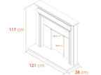 Adam Honley Wooden Fireplace Surround in Pure White & Grey with Downlights, 48 Inch