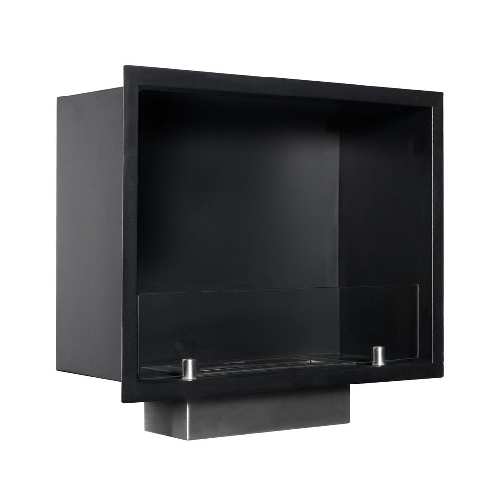 Adam Quatro Large - Inset Bioethanol Fire Full Depth in Black