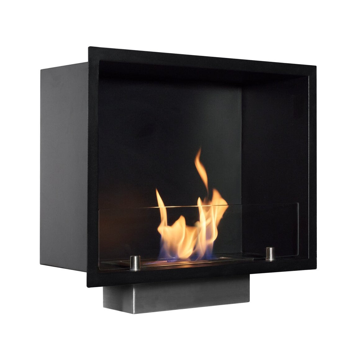 Adam Quatro Large - Inset Bioethanol Fire Full Depth in Black