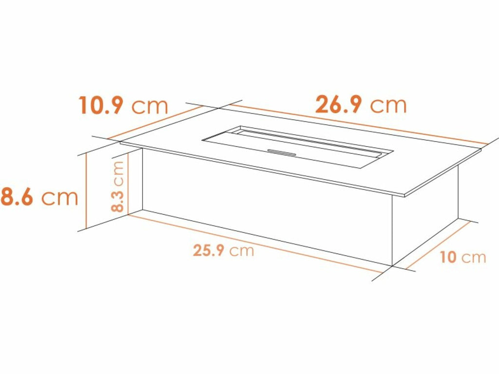 Adam Quatro Large - Inset Bioethanol Fire Full Depth in Black