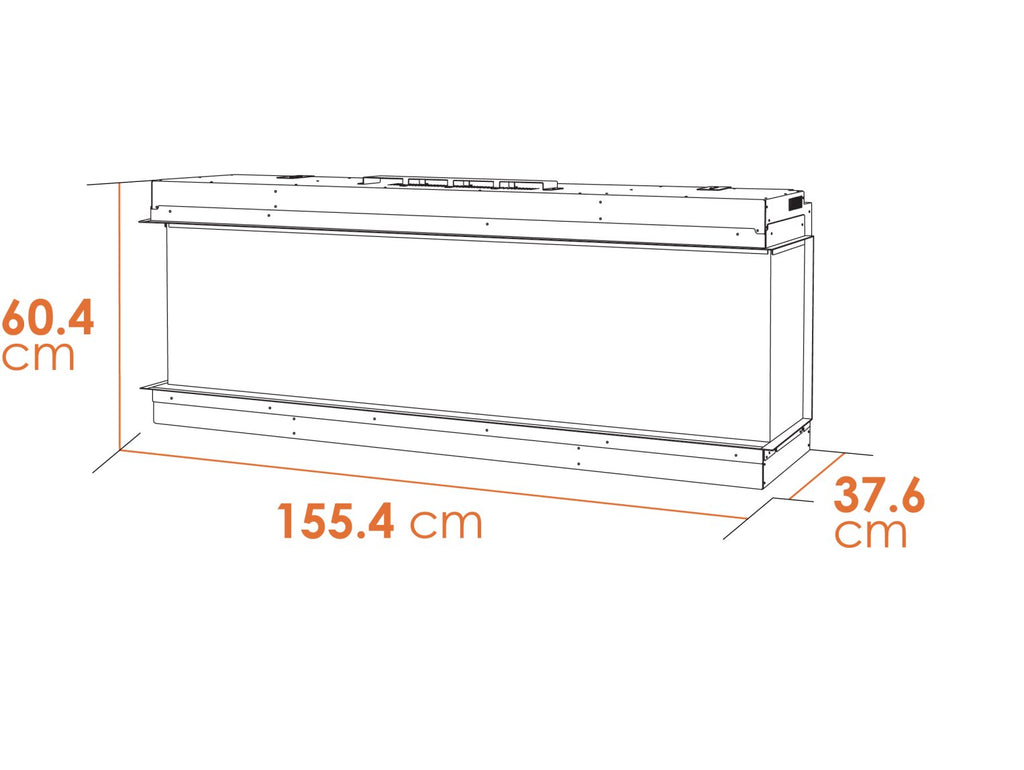 Acantha Ignis 1500 (61") Media Wall Electric Fire - Fully Inset Installation