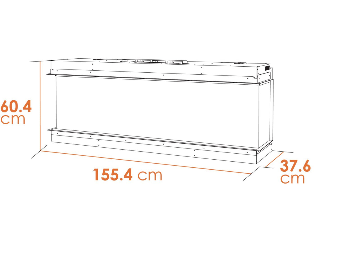 Acantha Ignis 1500 (61") Media Wall Electric Fire - Fully Inset Installation