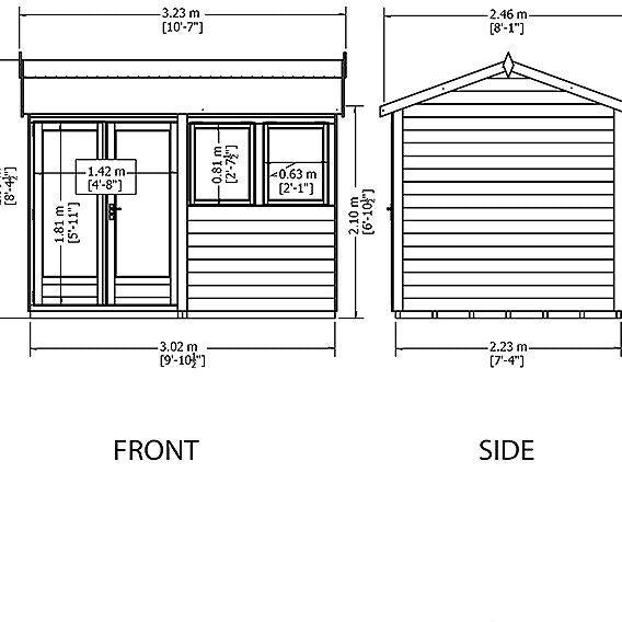 Shire 10x7 Garden Studio Summerhouse