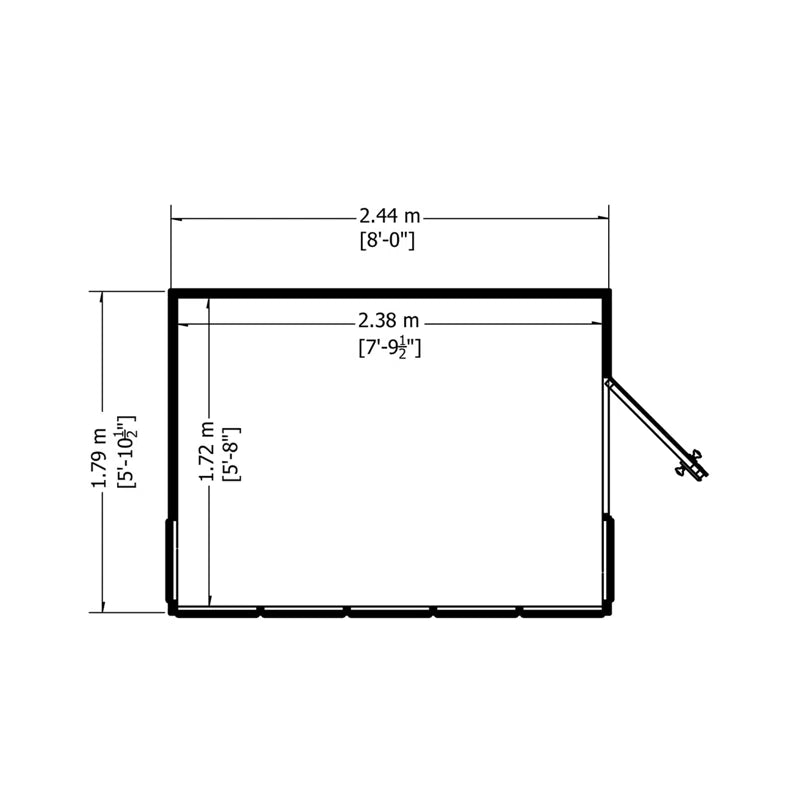 8x6 Sun Pent Potting Shed Floor Plan