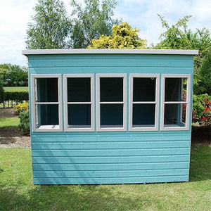 8x6 Sun Pent Potting Shed lifestyle image front