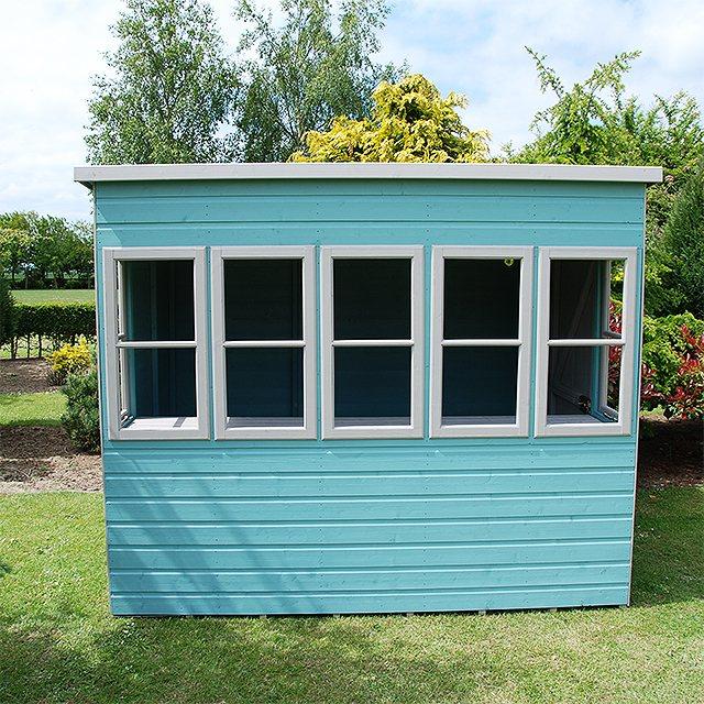 8x6 Sun Pent Potting Shed lifestyle image front