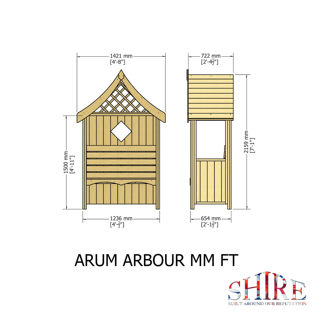 Shire Arum Pressure Treated Garden Arbour