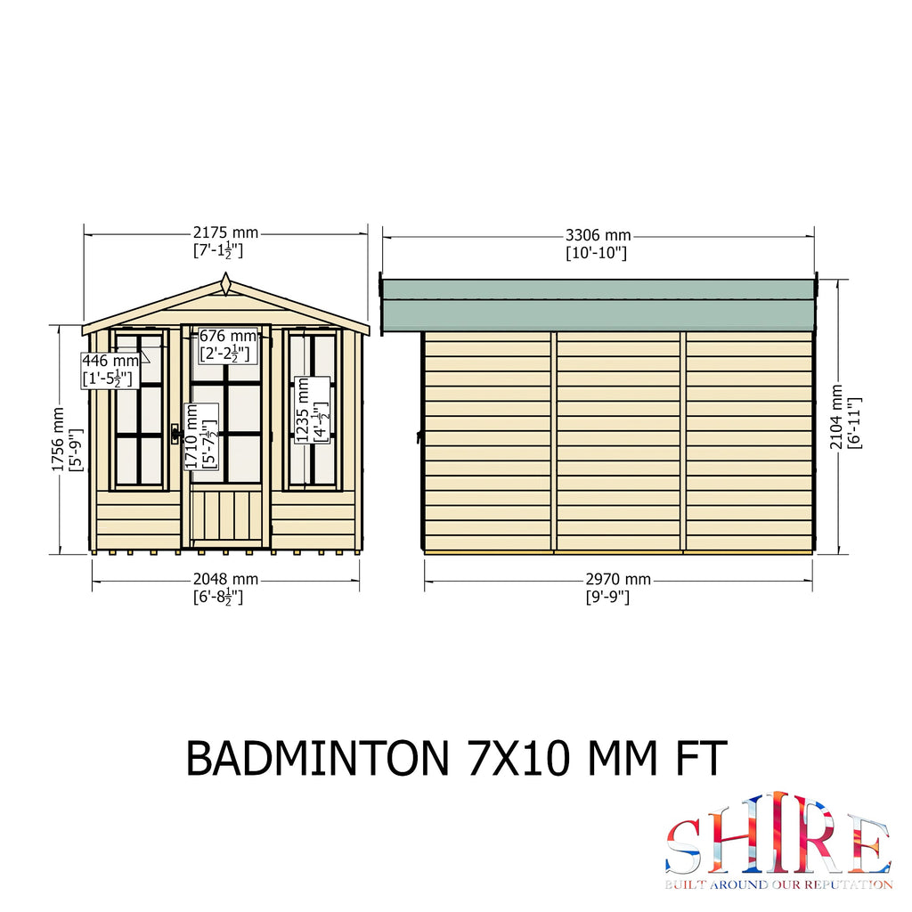 Shire 7x10 Badminton Summerhouse