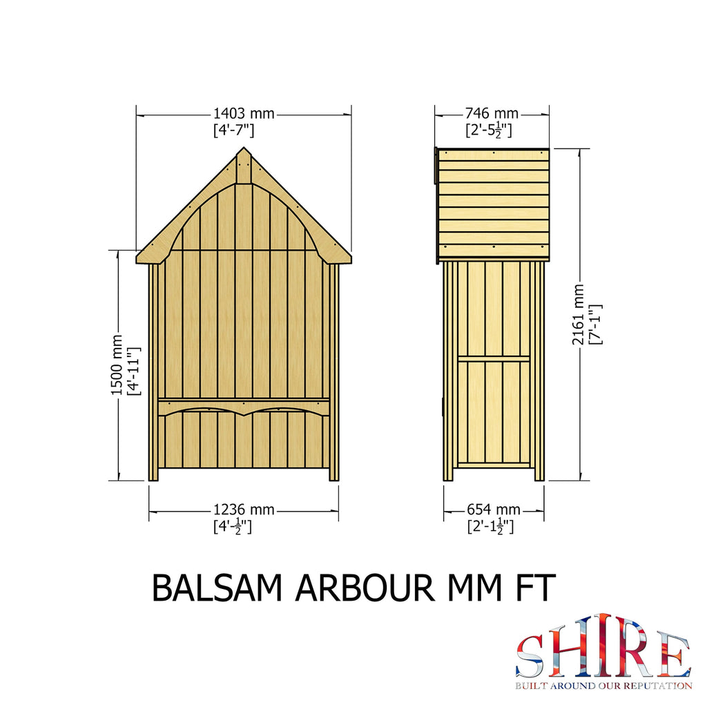 Shire Balsam Pressure Treated Garden Arbour