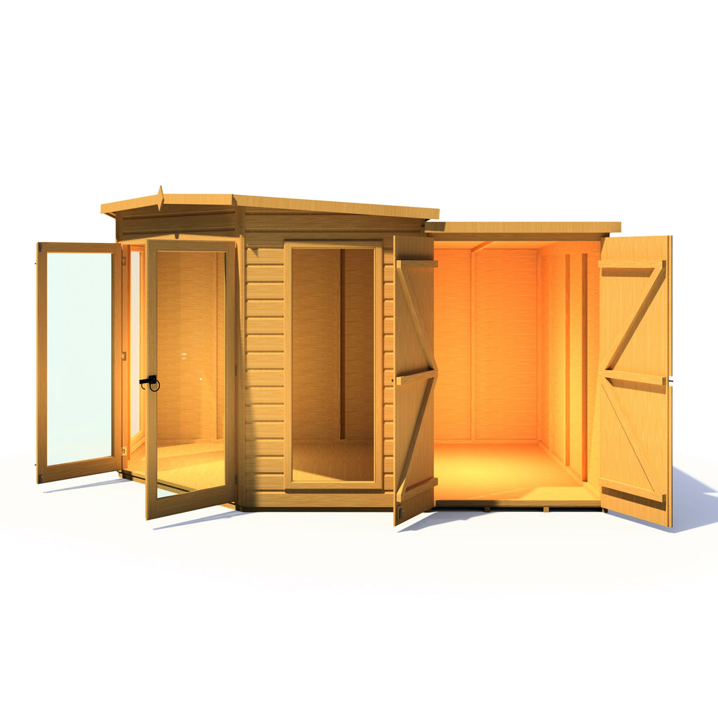 Shire 8x12 Barclay Summerhouse with Side Shed