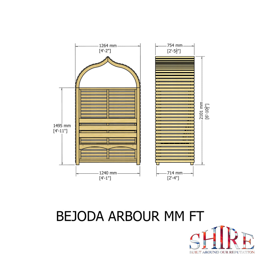 Shire Bejoda Pressure Treated Garden Arbour
