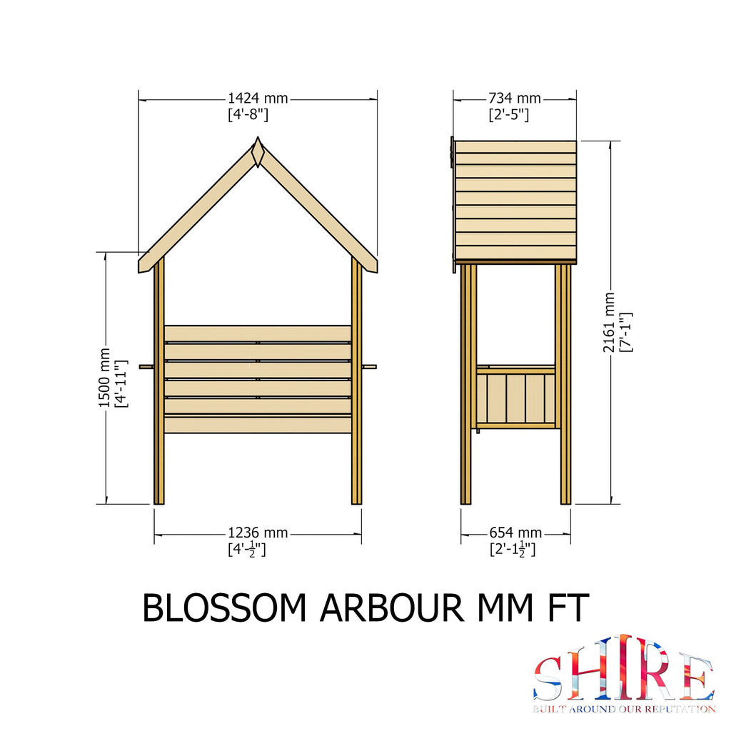 Shire Blossom Pressure Treated Garden Arbour