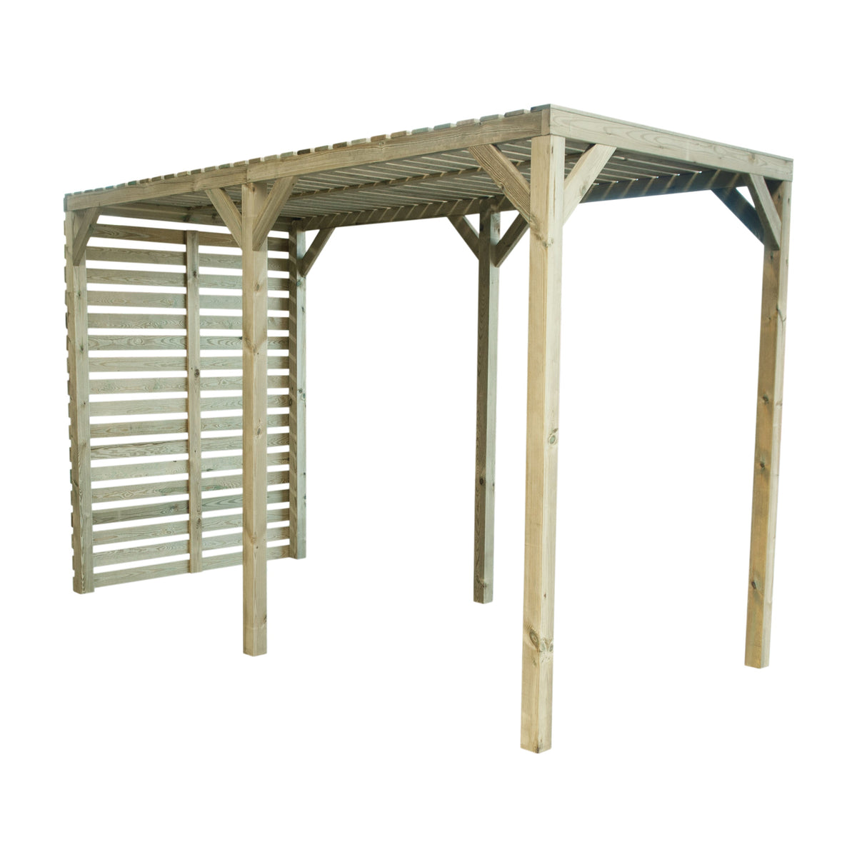 Grange Contemporary Urban Pergola with Slatted Back Screen