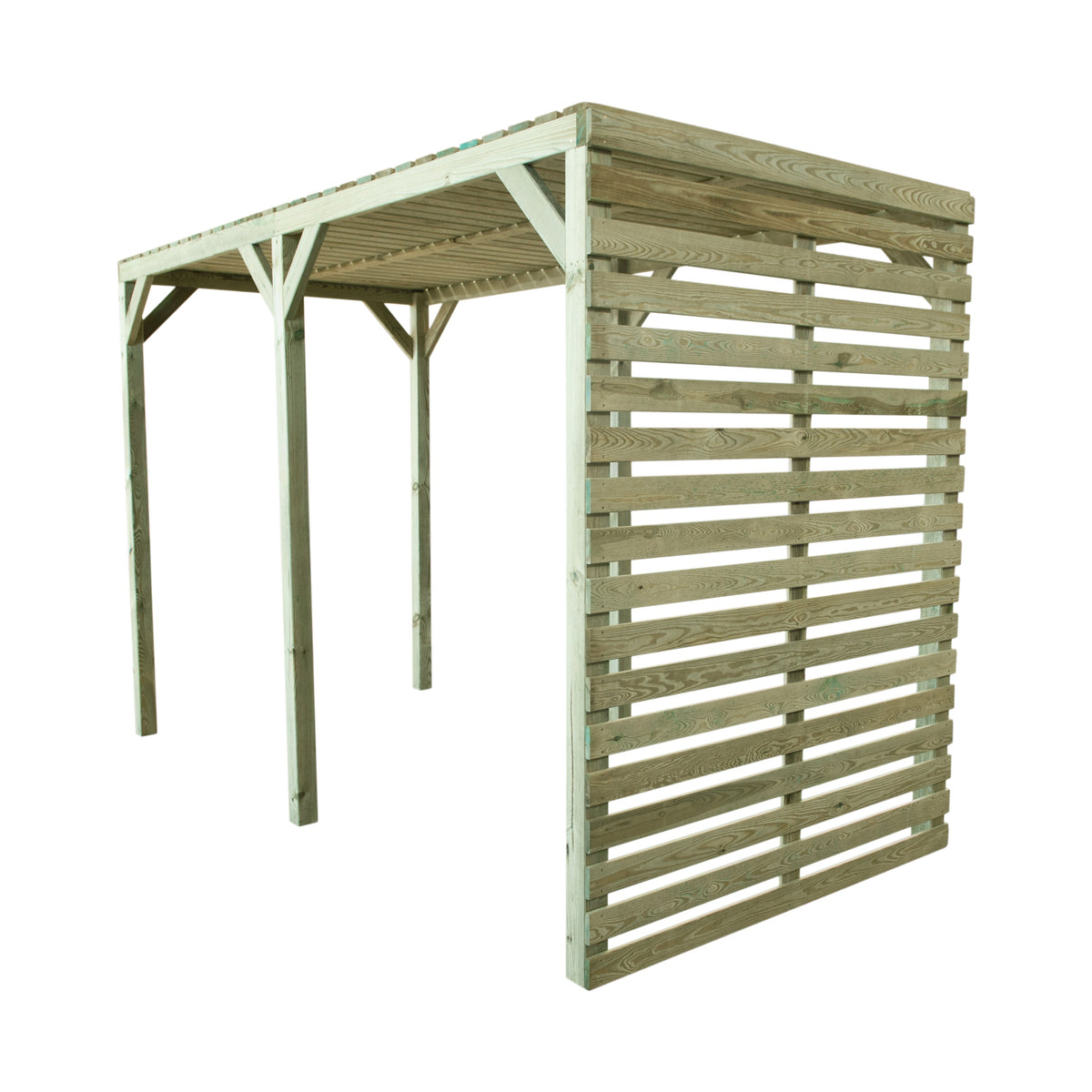 Grange Contemporary Urban Pergola with Slatted Back Screen