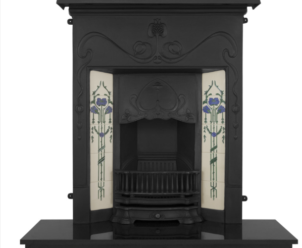 Valentine Cast Iron Combination Fireplace (40") | Art Nouveau
