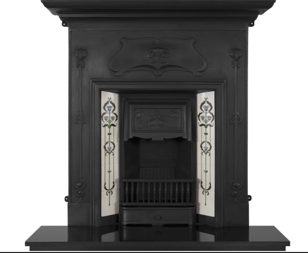Verona Cast Iron Combination Fireplace (49") | Art Nouveau
