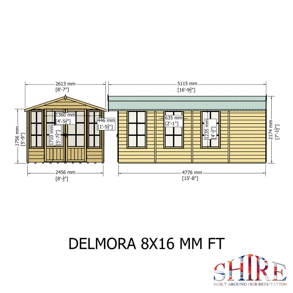 Shire 8x16 Delmora Summerhouse