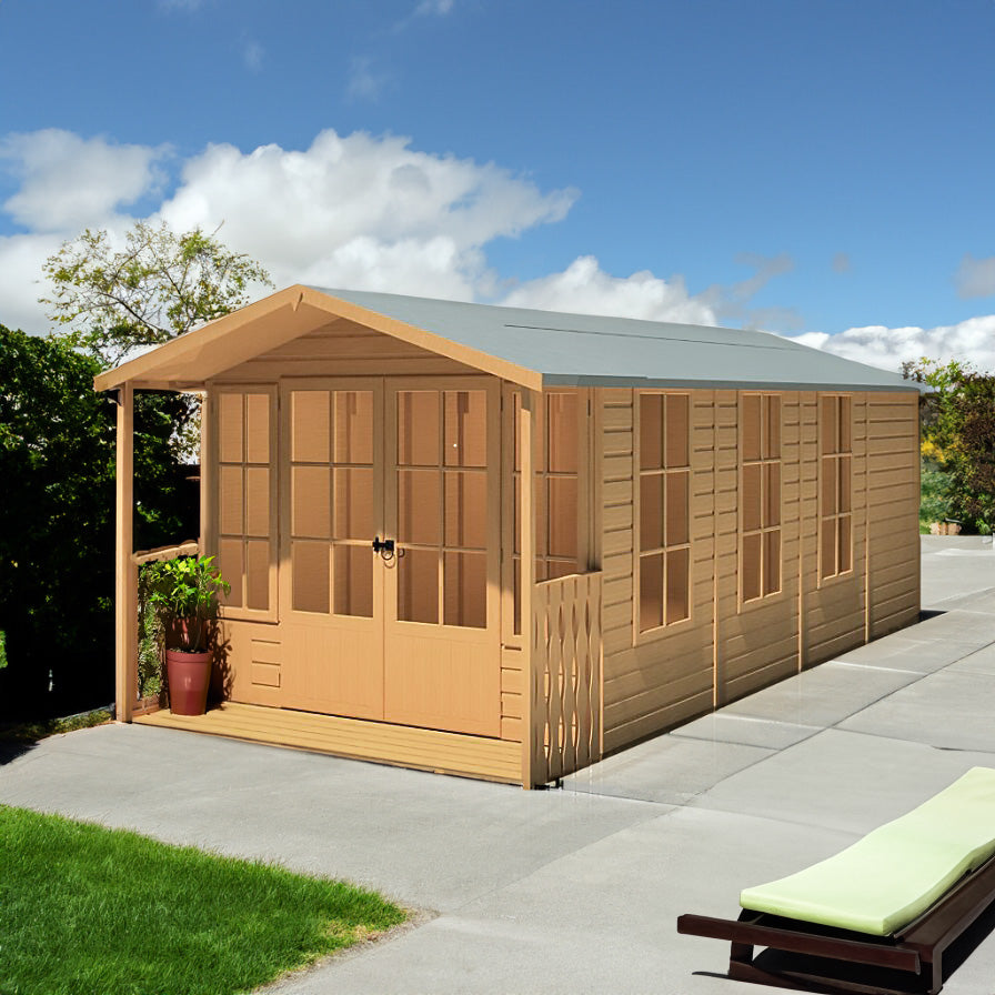 Shire 8x18 Delmora Summerhouse with Veranda