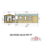 Shire 8x18 Delmora Summerhouse with Veranda
