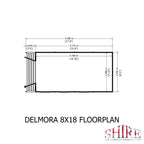 Shire 8x18 Delmora Summerhouse with Veranda