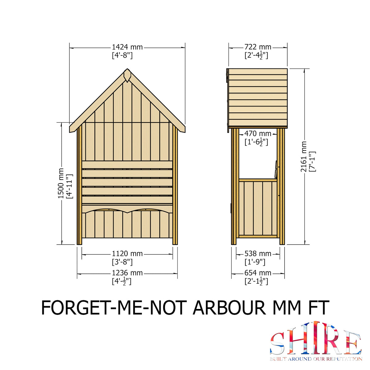 Shire Forget Me Not Pressure Treated Garden Arbour