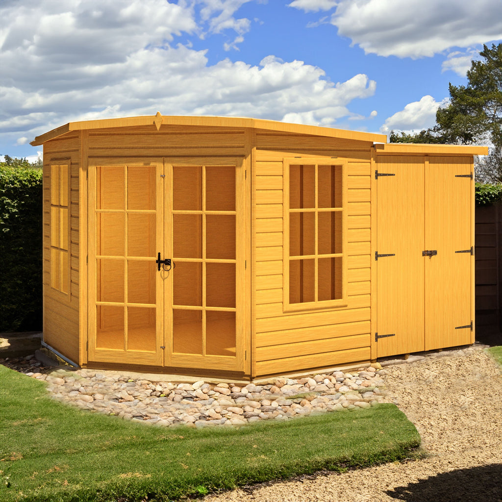 Shire 8x12 Hampton Summerhouse with Side Shed