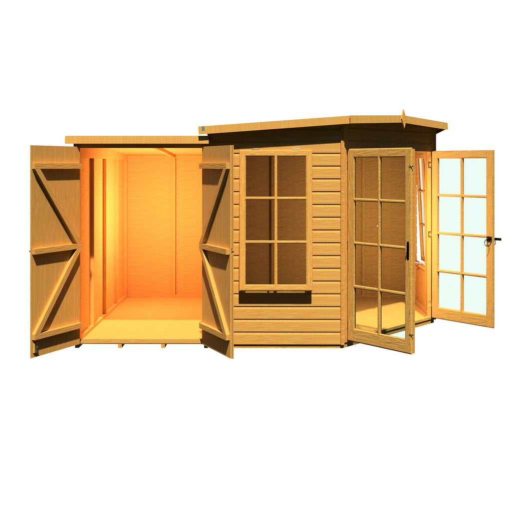 Shire 8x12 Hampton Summerhouse with Side Shed