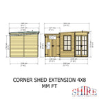 Shire 8x12 Hampton Summerhouse with Side Shed