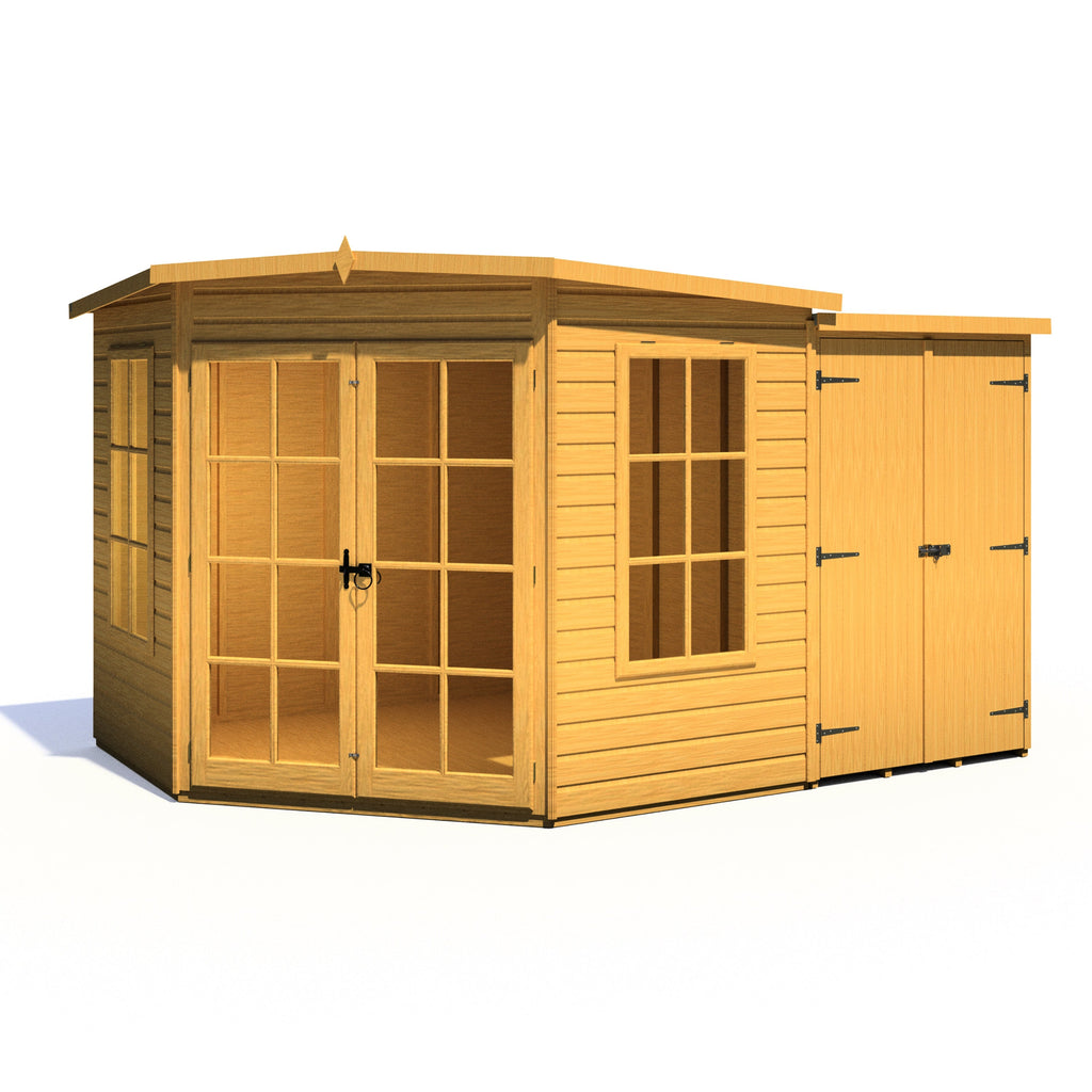 Shire 8x12 Hampton Summerhouse with Side Shed