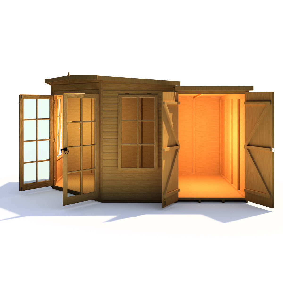Shire 8x12 Hampton Summerhouse with Side Shed