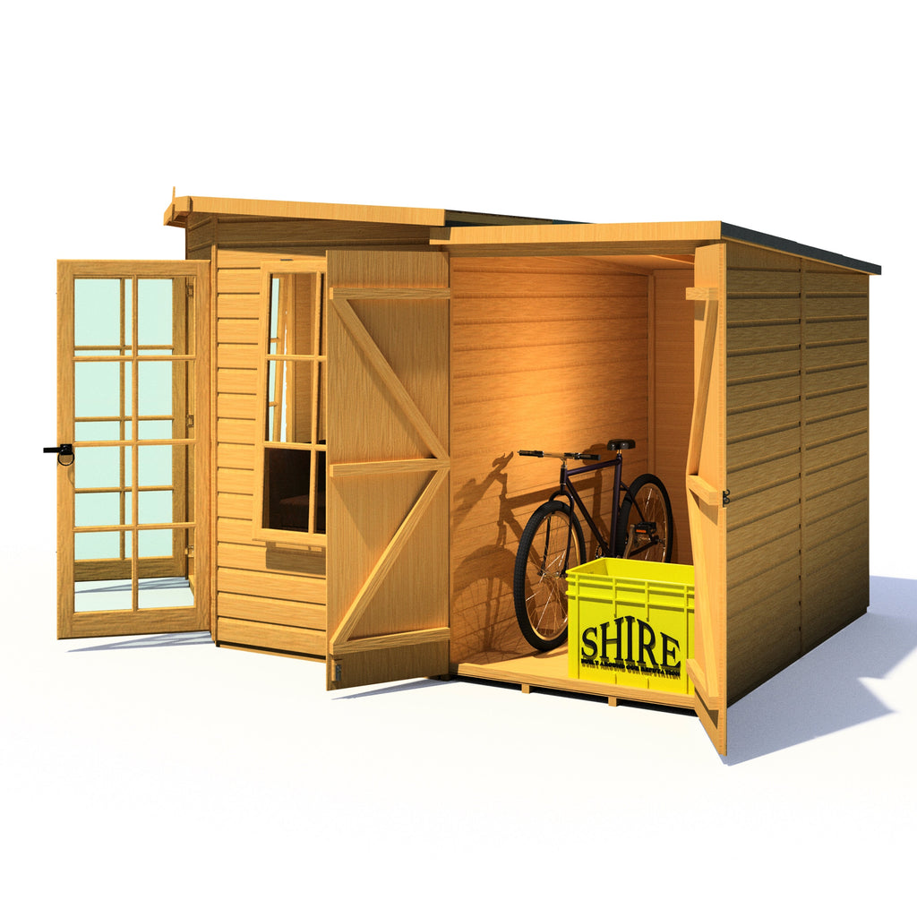 Shire 8x12 Hampton Summerhouse with Side Shed