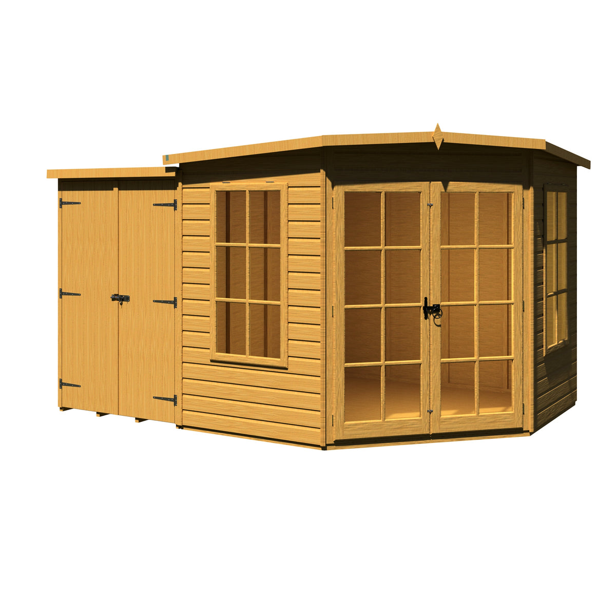 Shire 8x12 Hampton Summerhouse with Side Shed