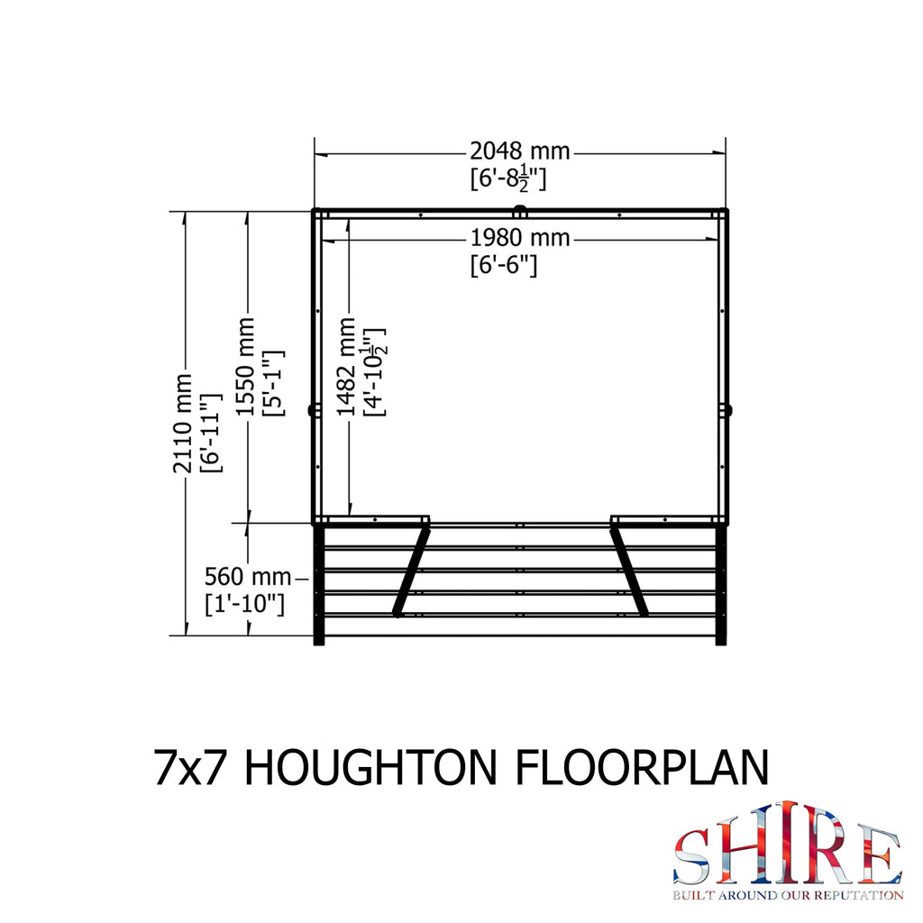Shire Houghton 7x7 Summerhouse with Verandah
