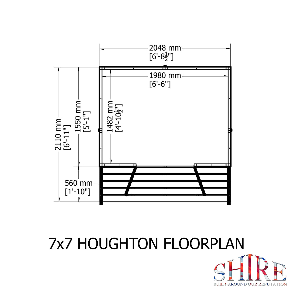 Shire Houghton 7x7 Summerhouse with Verandah