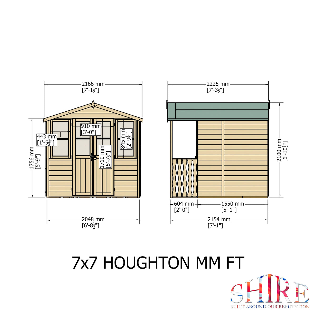 Shire Houghton 7x7 Summerhouse with Verandah