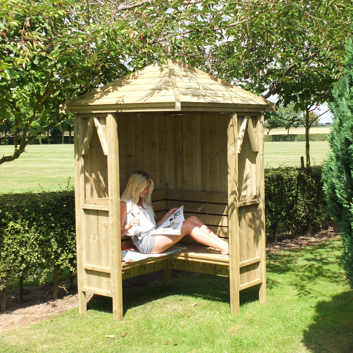 Shire Honeysuckle Corner Pressure Treated Garden Arbour