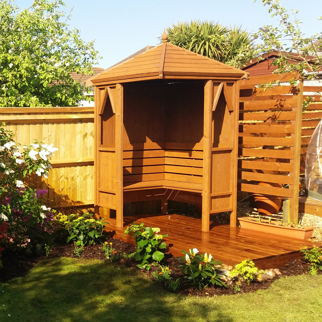 Shire Honeysuckle Corner Pressure Treated Garden Arbour