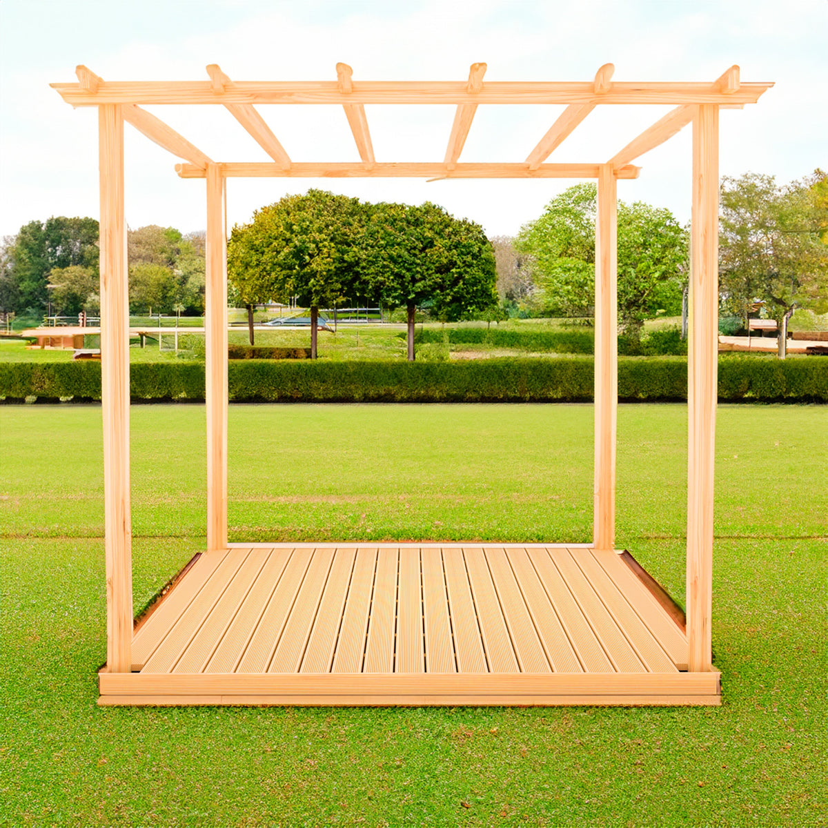 8x8 Pergola Shire Ivy With Optional Decking & Sides | 2.4m x 2.4m x 2.4m