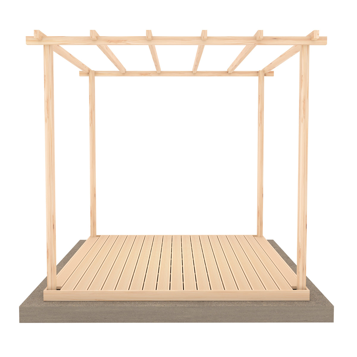 8x8 Pergola Shire Ivy With Optional Decking & Sides | 2.4m x 2.4m x 2.4m