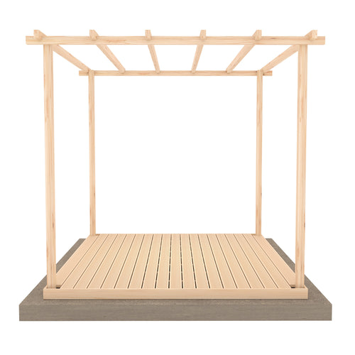 8x8 Pergola Shire Ivy With Optional Decking & Sides | 2.4m x 2.4m x 2.4m