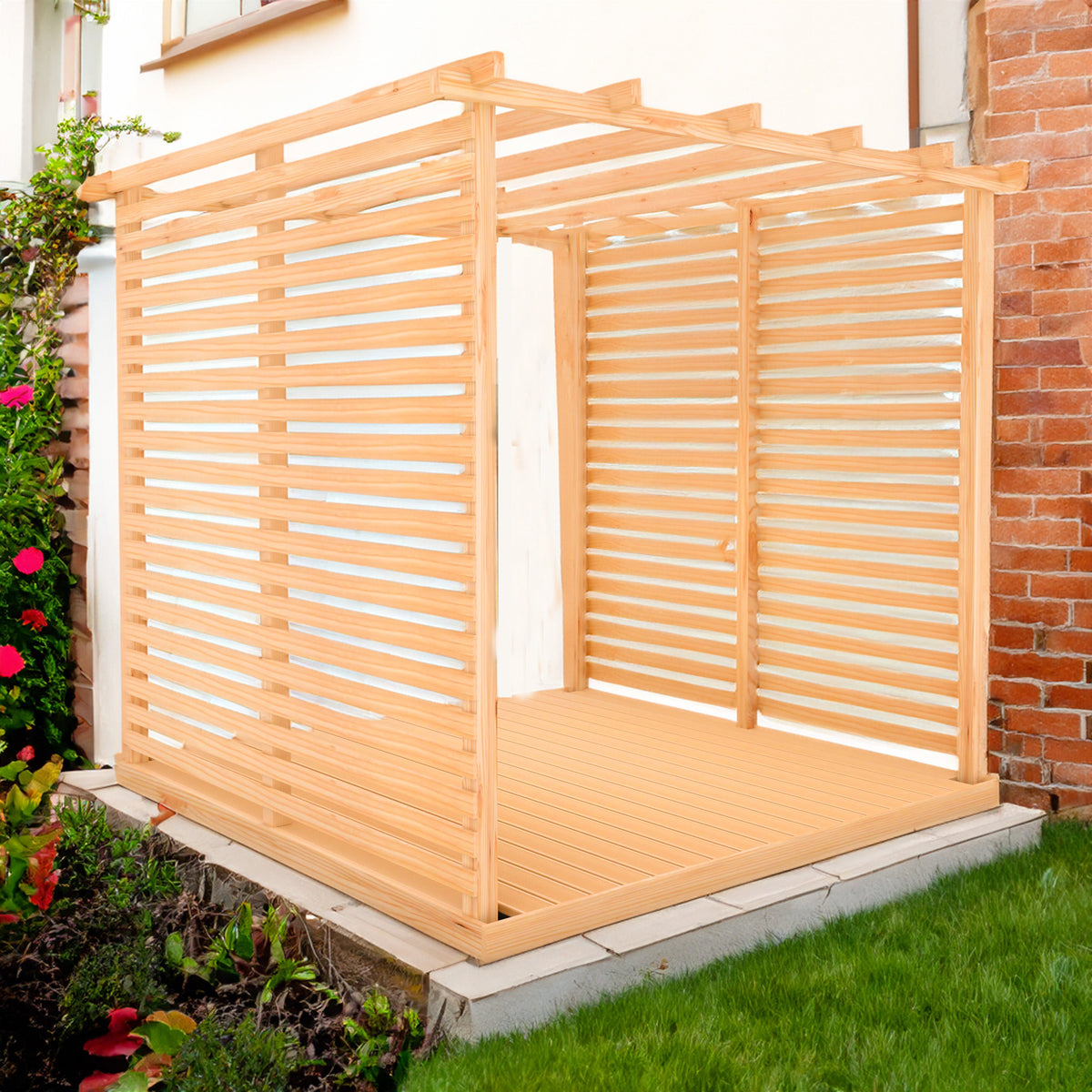 8x8 Pergola Shire Ivy With Optional Decking & Sides | 2.4m x 2.4m x 2.4m