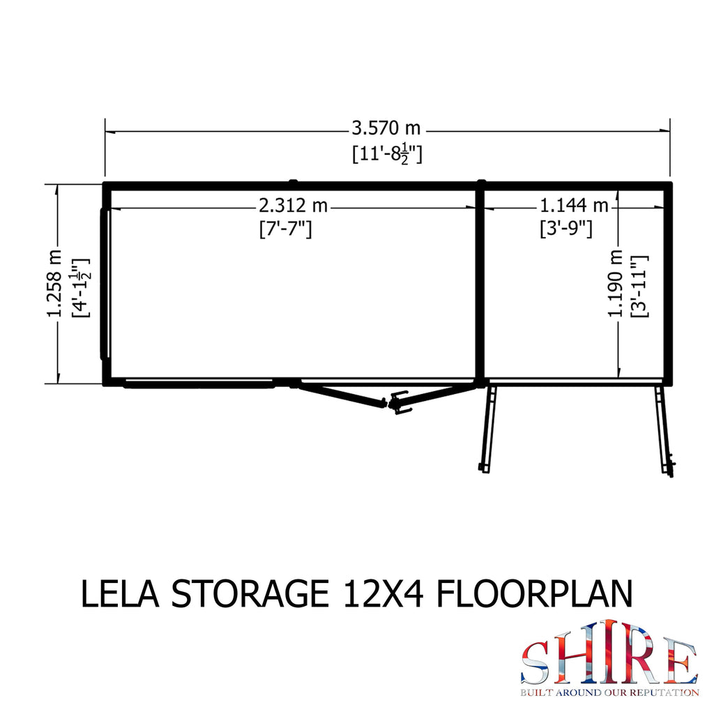 Shire Lela 12x4 Summerhouse with Storage